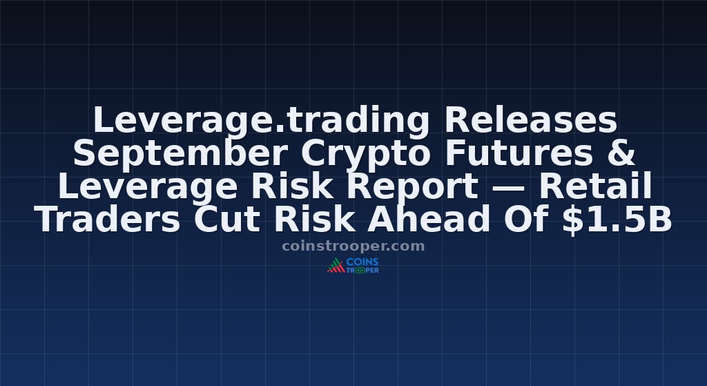 Leverage.trading Releases September Crypto Futures & Leverage Risk Report — Retail Traders Cut Risk Ahead Of $1.5B Wipeout