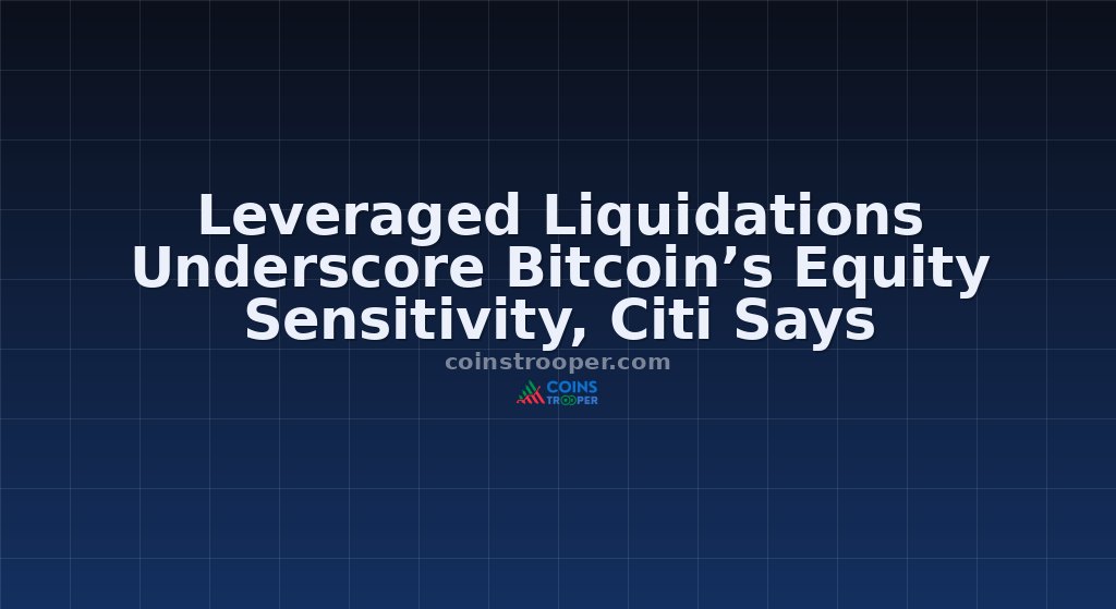 Leveraged Liquidations Underscore Bitcoin’s Equity Sensitivity, Citi Says