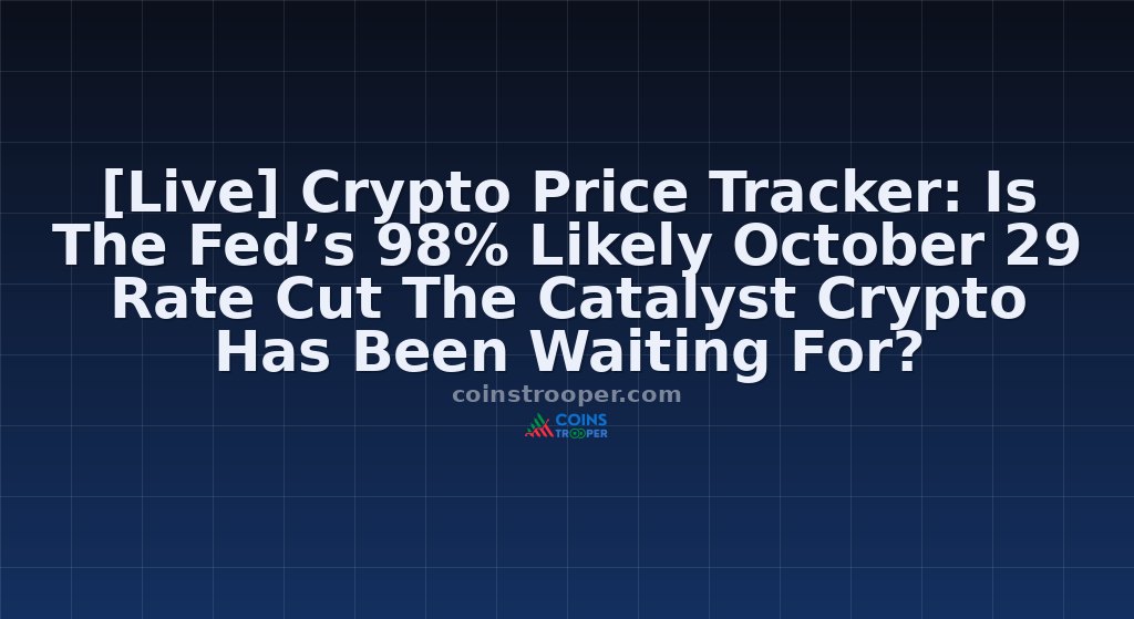 [Live] Crypto Price Tracker: Is The Fed’s 98% Likely October 29 Rate Cut The Catalyst Crypto Has Been Waiting For?
