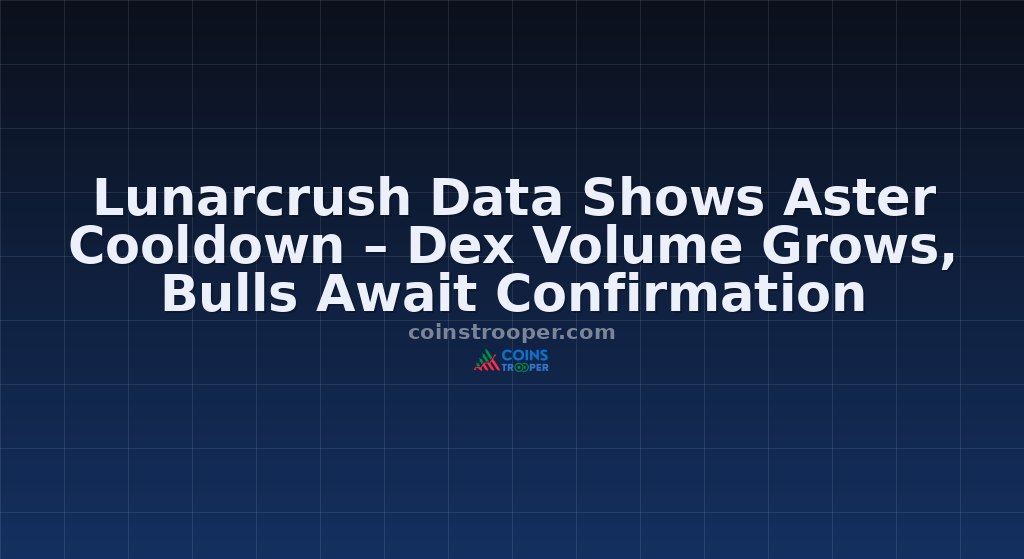 Lunarcrush Data Shows Aster Cooldown – Dex Volume Grows, Bulls Await Confirmation