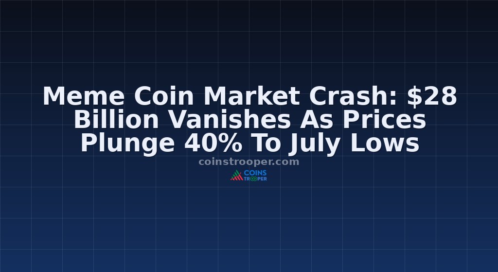 Meme Coin Market Crash: $28 Billion Vanishes As Prices Plunge 40% To July Lows