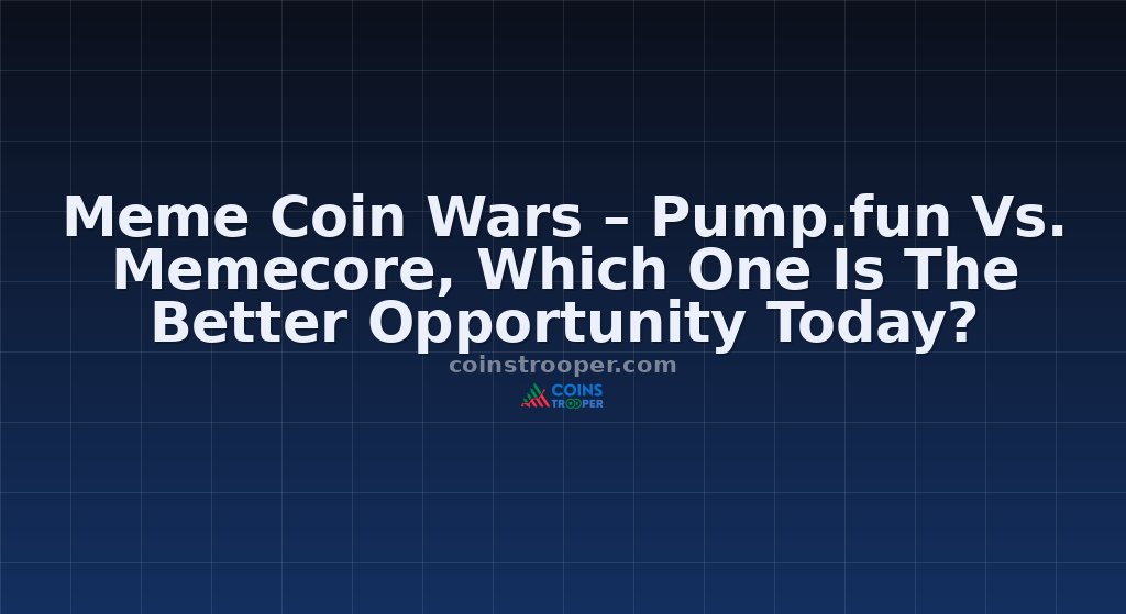 Meme Coin Wars – Pump.fun Vs. Memecore, Which One Is The Better Opportunity Today?