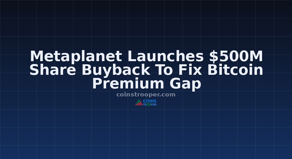 Metaplanet Launches $500M Share Buyback To Fix Bitcoin Premium Gap