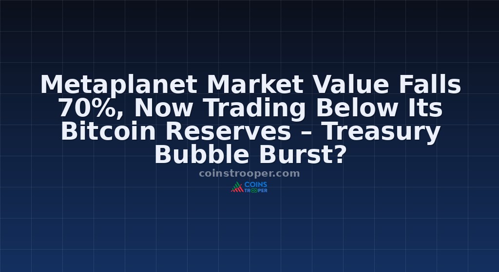 Metaplanet Market Value Falls 70%, Now Trading Below Its Bitcoin Reserves – Treasury Bubble Burst?