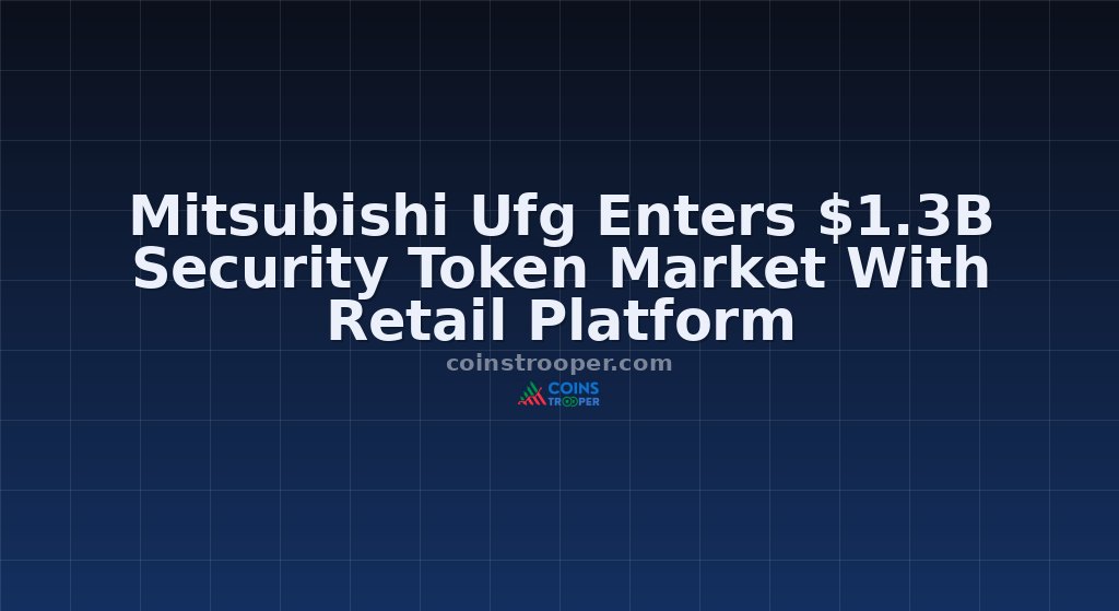 Mitsubishi Ufg Enters $1.3B Security Token Market With Retail Platform