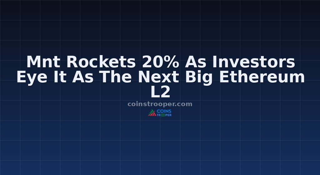 Mnt Rockets 20% As Investors Eye It As The Next Big Ethereum L2