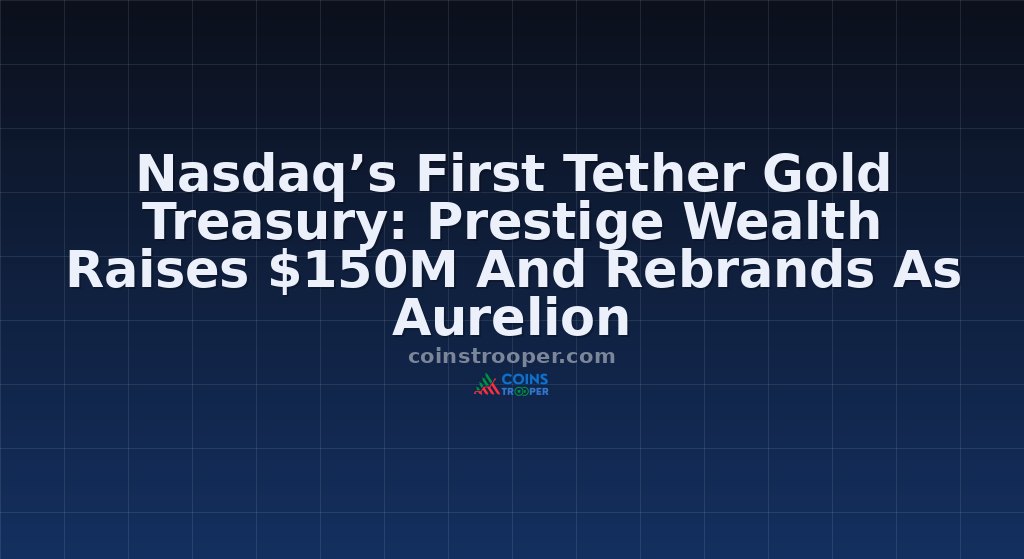 Nasdaq’s First Tether Gold Treasury: Prestige Wealth Raises $150M And Rebrands As Aurelion