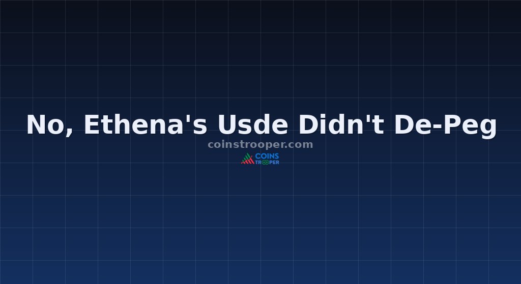 No, Ethena's Usde Didn't De-Peg