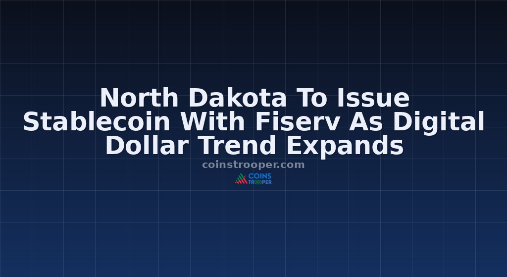 North Dakota To Issue Stablecoin With Fiserv As Digital Dollar Trend Expands