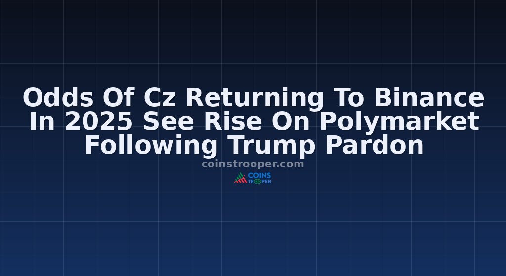 Odds Of Cz Returning To Binance In 2025 See Rise On Polymarket Following Trump Pardon