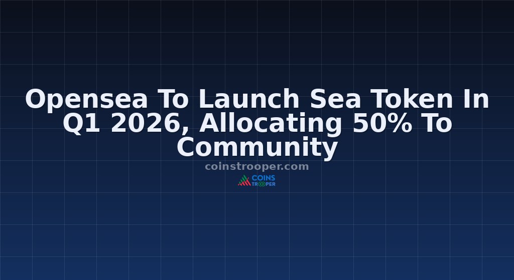 Opensea To Launch Sea Token In Q1 2026, Allocating 50% To Community