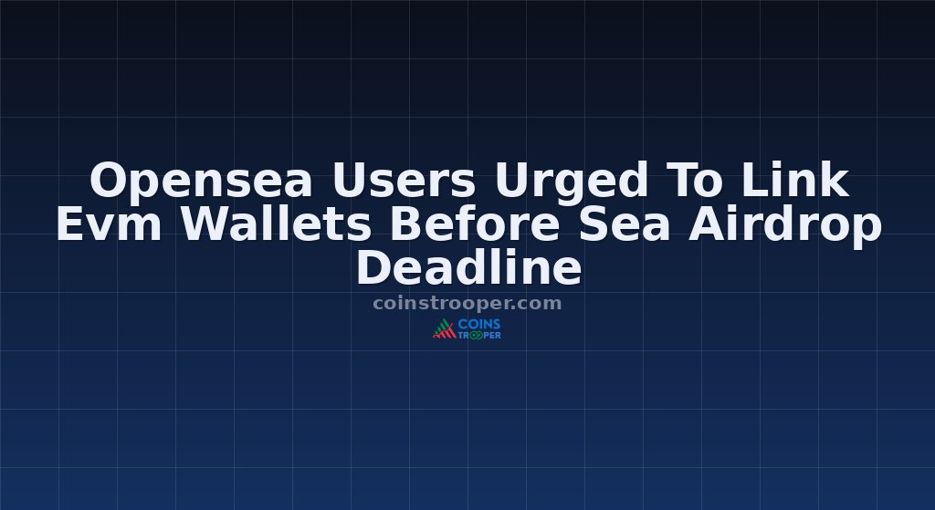 Opensea Users Urged To Link Evm Wallets Before Sea Airdrop Deadline