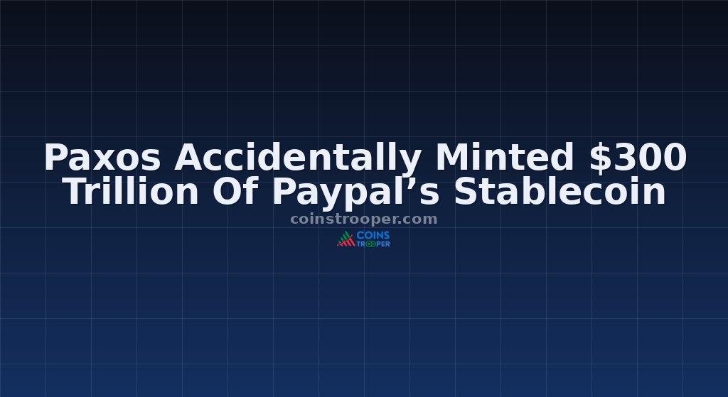 Paxos Accidentally Minted $300 Trillion Of Paypal’s Stablecoin