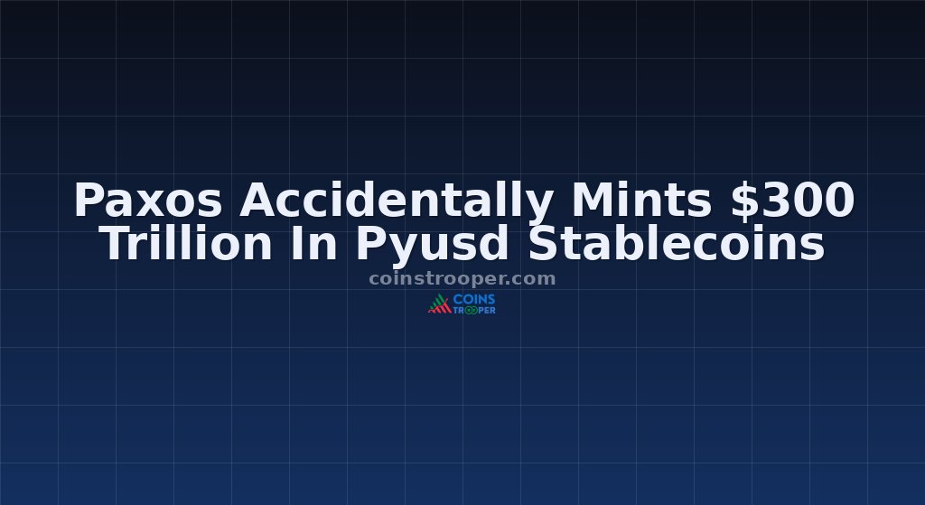 Paxos Accidentally Mints $300 Trillion In Pyusd Stablecoins