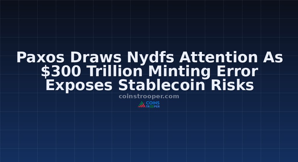 Paxos Draws Nydfs Attention As $300 Trillion Minting Error Exposes Stablecoin Risks