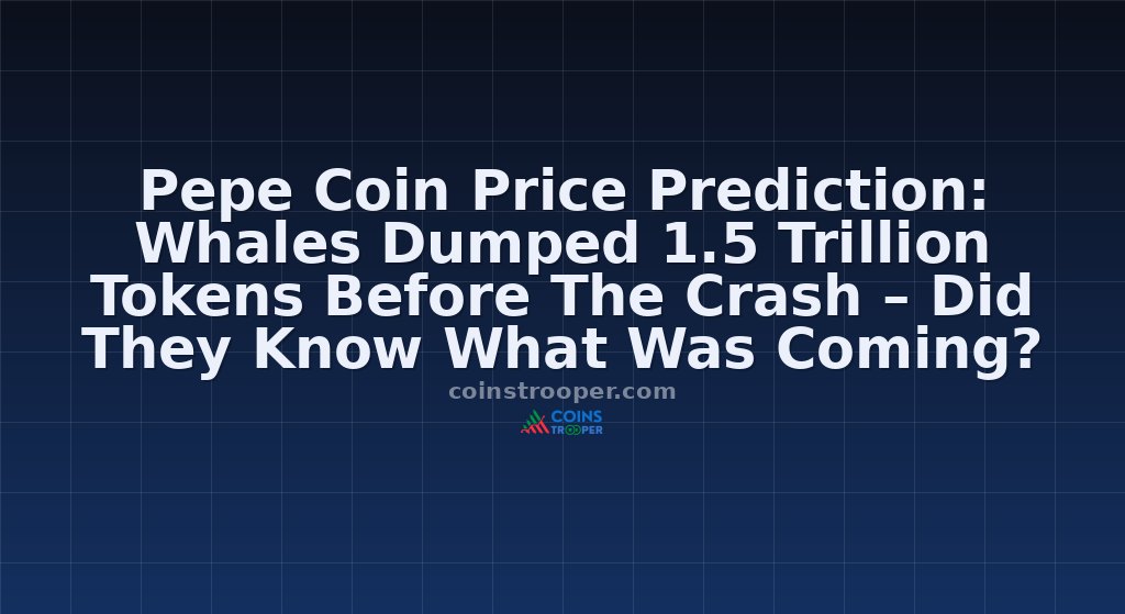 Pepe Coin Price Prediction: Whales Dumped 1.5 Trillion Tokens Before The Crash – Did They Know What Was Coming?