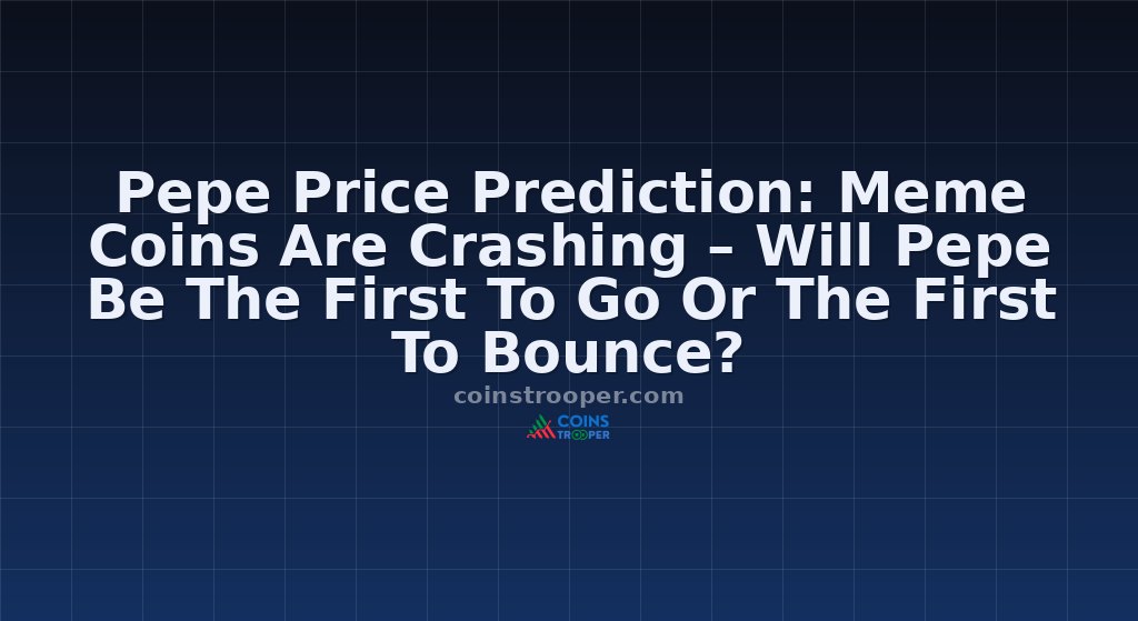 Pepe Price Prediction: Meme Coins Are Crashing – Will Pepe Be The First To Go Or The First To Bounce?