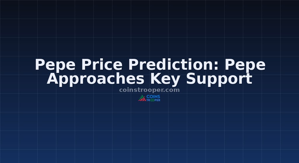 Pepe Price Prediction: Pepe Approaches Key Support