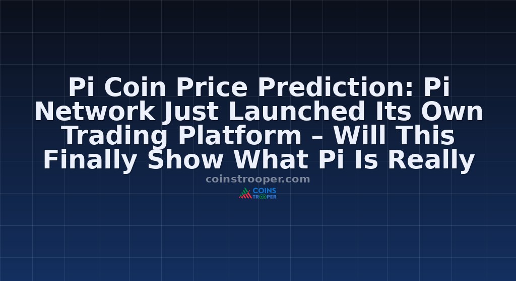 Pi Coin Price Prediction: Pi Network Just Launched Its Own Trading Platform – Will This Finally Show What Pi Is Really Worth?