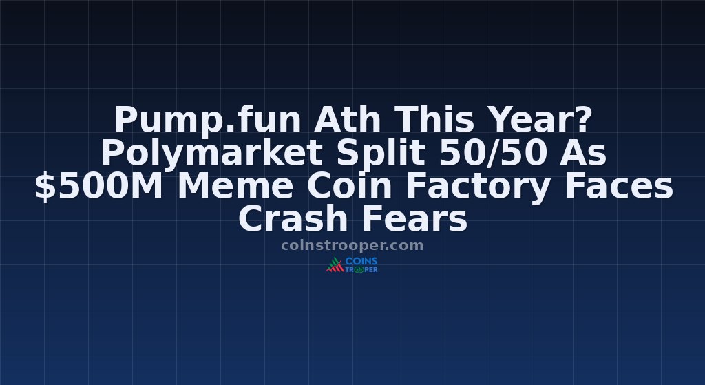 Pump.fun Ath This Year? Polymarket Split 50/50 As $500M Meme Coin Factory Faces Crash Fears