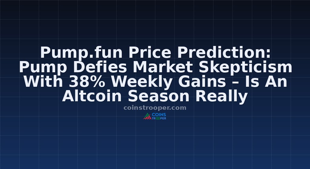 Pump.fun Price Prediction: Pump Defies Market Skepticism With 38% Weekly Gains – Is An Altcoin Season Really Beginning?