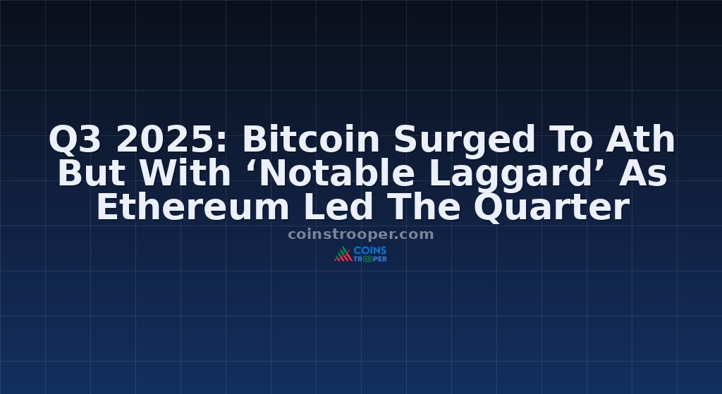 Q3 2025: Bitcoin Surged To Ath But With ‘Notable Laggard’ As Ethereum Led The Quarter