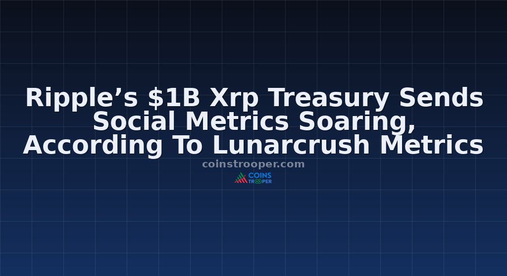 Ripple’s $1B Xrp Treasury Sends Social Metrics Soaring, According To Lunarcrush…