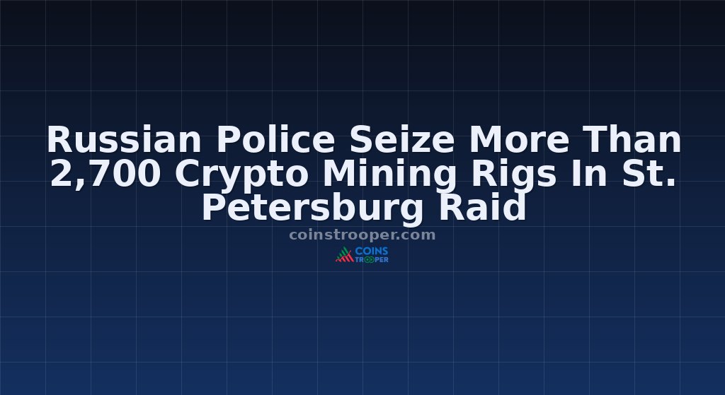 Russian Police Seize More Than 2,700 Crypto Mining Rigs In St. Petersburg Raid