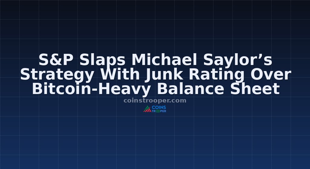 S&P Slaps Michael Saylor’s Strategy With Junk Rating Over Bitcoin-Heavy Balance Sheet