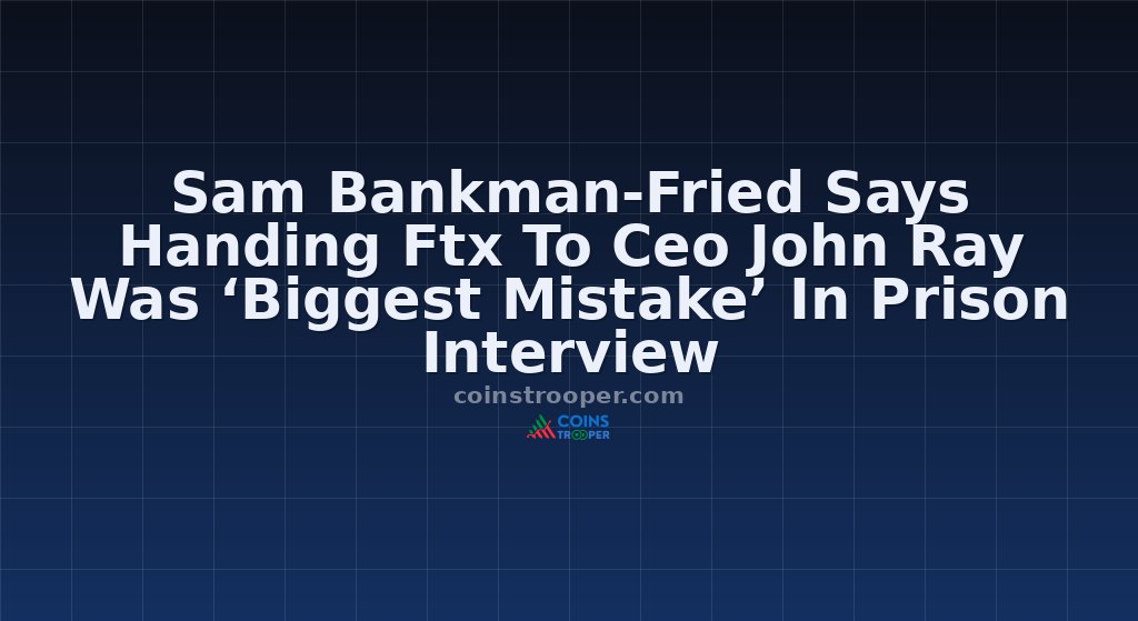 Sam Bankman-Fried Says Handing Ftx To Ceo John Ray Was ‘Biggest Mistake’ In Prison Interview