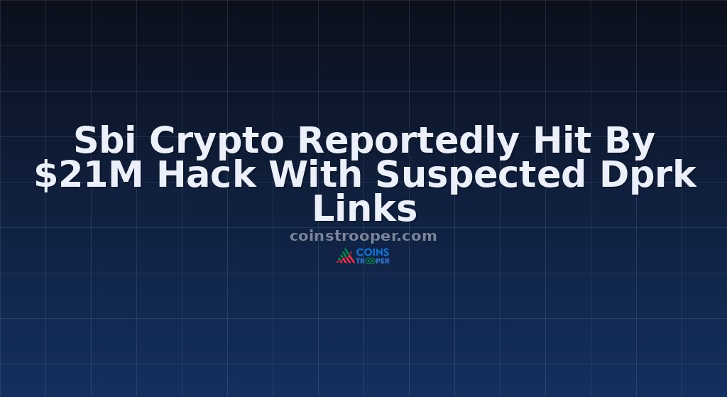 Sbi Crypto Reportedly Hit By $21M Hack With Suspected Dprk Links