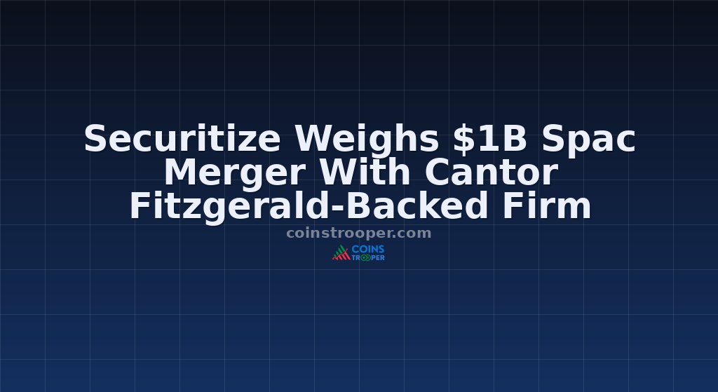 Securitize Weighs $1B Spac Merger With Cantor Fitzgerald-Backed Firm