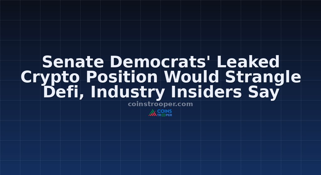 Senate Democrats' Leaked Crypto Position Would Strangle Defi, Industry Insiders Say