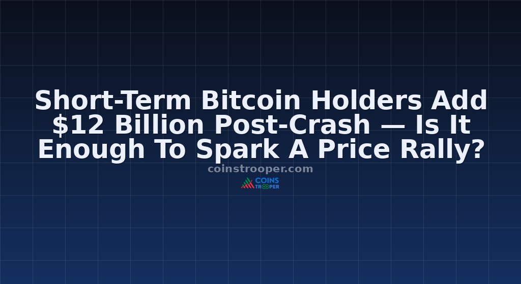 Short-Term Bitcoin Holders Add $12 Billion Post-Crash — Is It Enough To Spark A Price Rally?
