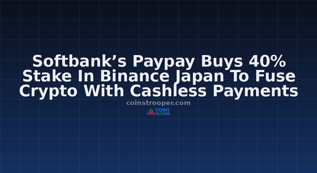 Softbank’s Paypay Buys 40% Stake In Binance Japan To Fuse Crypto With Cashless Payments