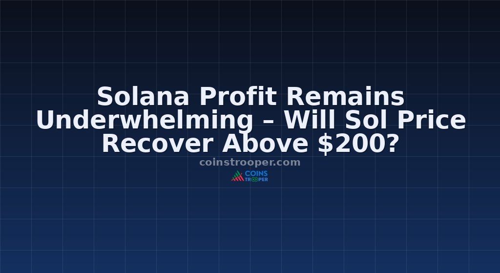 Solana Profit Remains Underwhelming – Will Sol Price Recover Above $200?