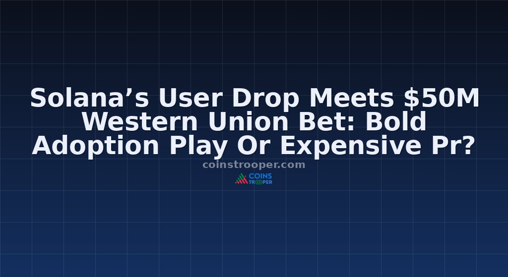 Solana’s User Drop Meets $50M Western Union Bet: Bold Adoption Play Or Expensive Pr?