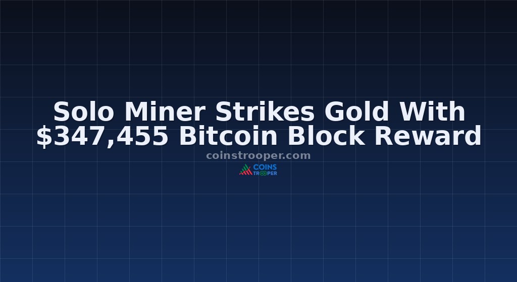 Solo Miner Strikes Gold With $347,455 Bitcoin Block Reward