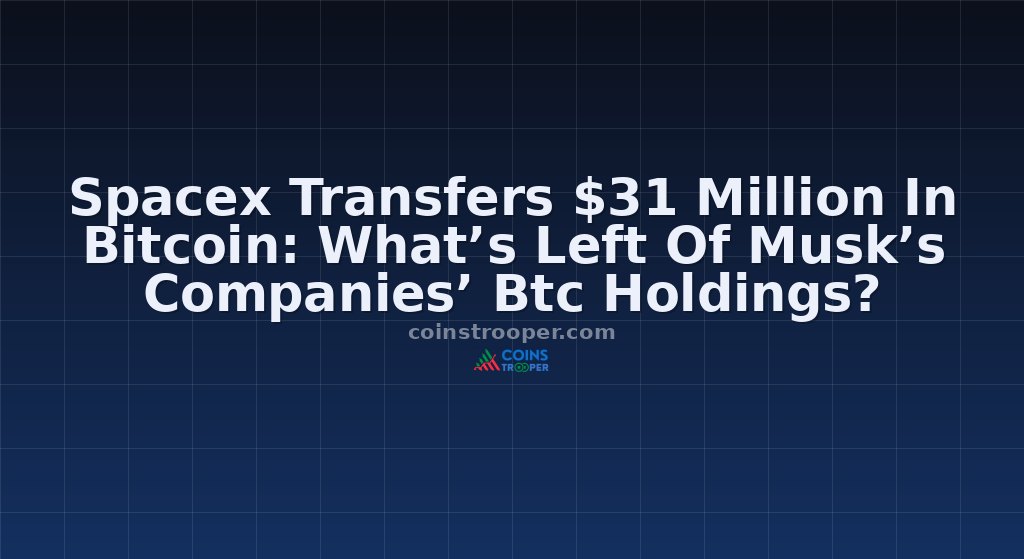 Spacex Transfers $31 Million In Bitcoin: What’s Left Of Musk’s Companies’ Btc Holdings?