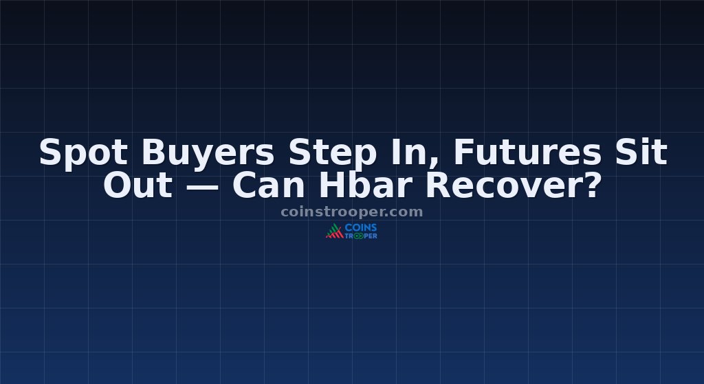 Spot Buyers Step In, Futures Sit Out — Can Hbar Recover?
