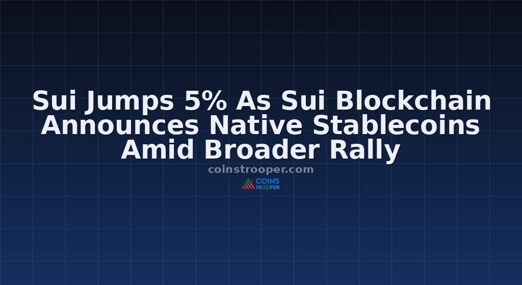 Sui Jumps 5% As Sui Blockchain Announces Native Stablecoins Amid Broader Rally