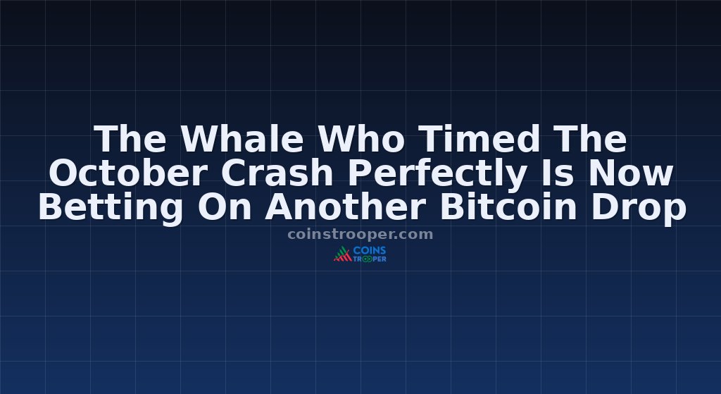 The Whale Who Timed The October Crash Perfectly Is Now Betting On Another Bitcoin Drop
