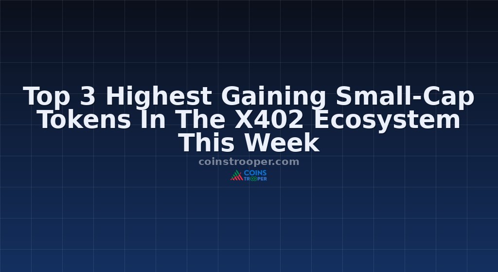 Top 3 Highest Gaining Small-Cap Tokens In The X402 Ecosystem This Week