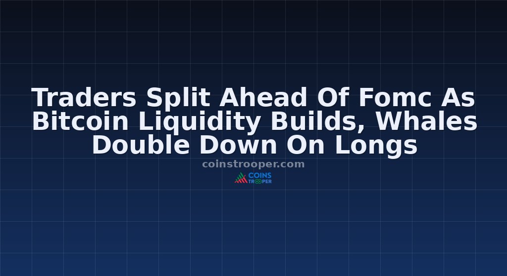 Traders Split Ahead Of Fomc As Bitcoin Liquidity Builds, Whales Double Down On Longs