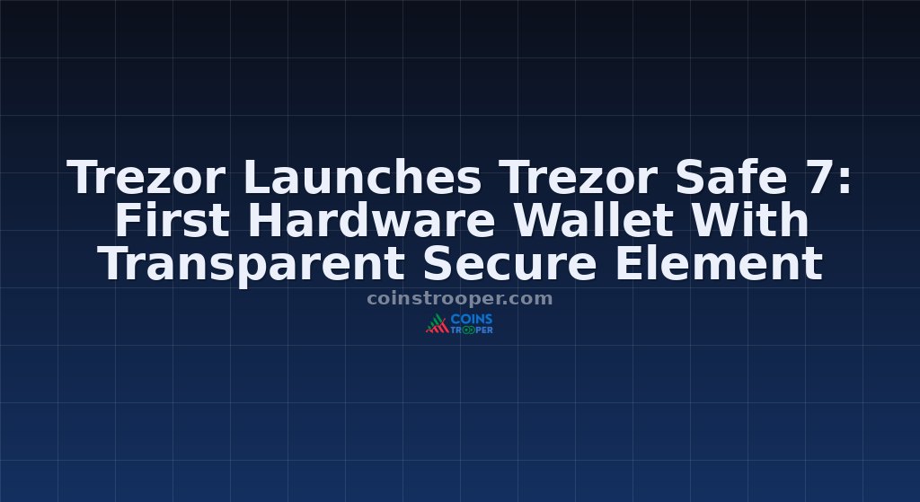 Trezor Launches Trezor Safe 7: First Hardware Wallet With Transparent Secure Element