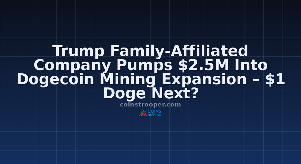 Trump Family-Affiliated Company Pumps $2.5M Into Dogecoin Mining Expansion – $1 Doge Next?