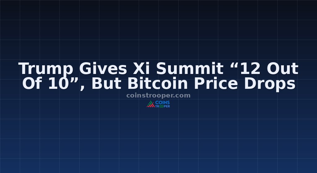 Trump Gives Xi Summit “12 Out Of 10”, But Bitcoin Price Drops