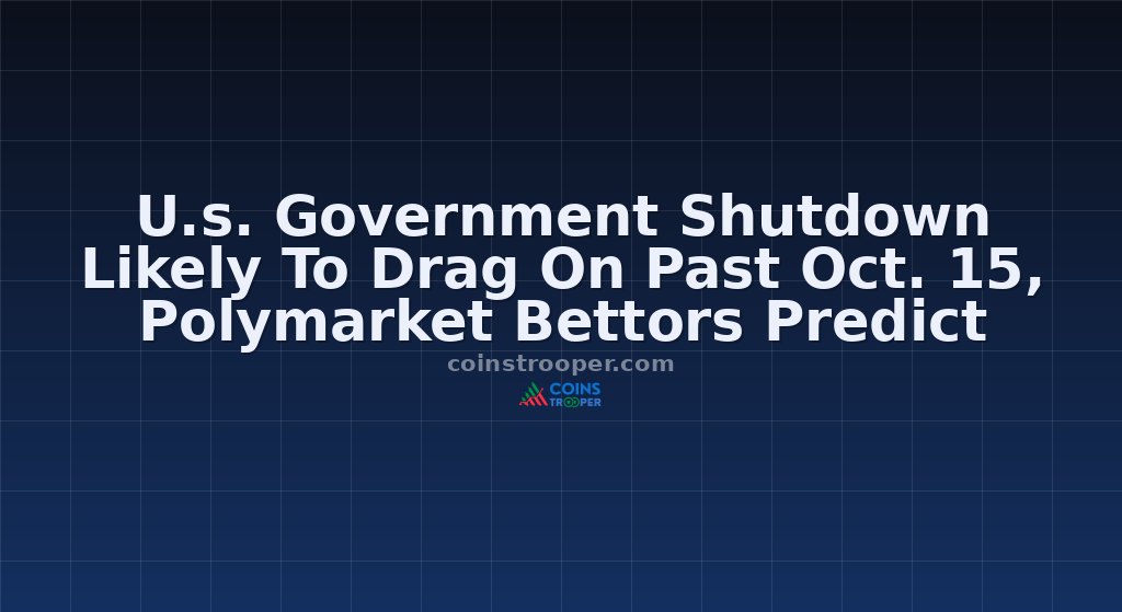 U.s. Government Shutdown Likely To Drag On Past Oct. 15, Polymarket Bettors Predict