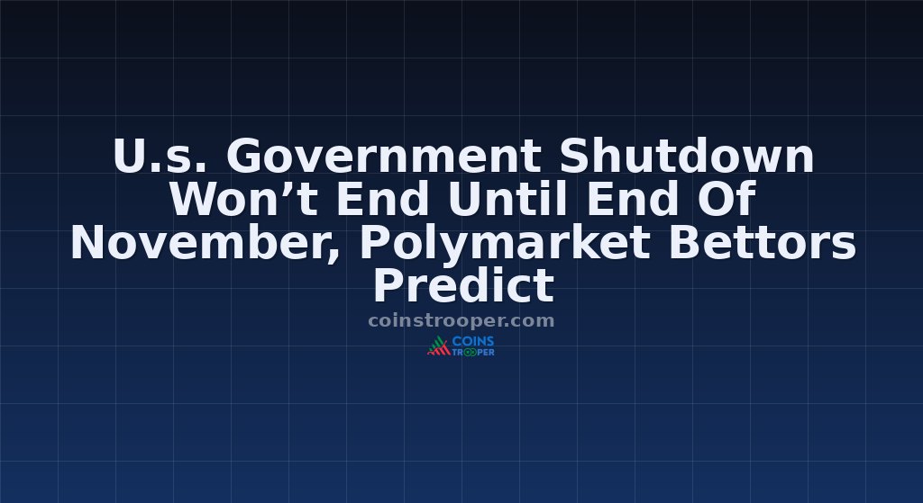 U.s. Government Shutdown Won’t End Until End Of November, Polymarket Bettors Predict