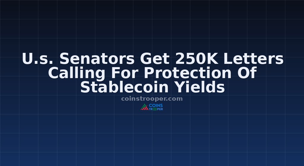 U.s. Senators Get 250K Letters Calling For Protection Of Stablecoin Yields
